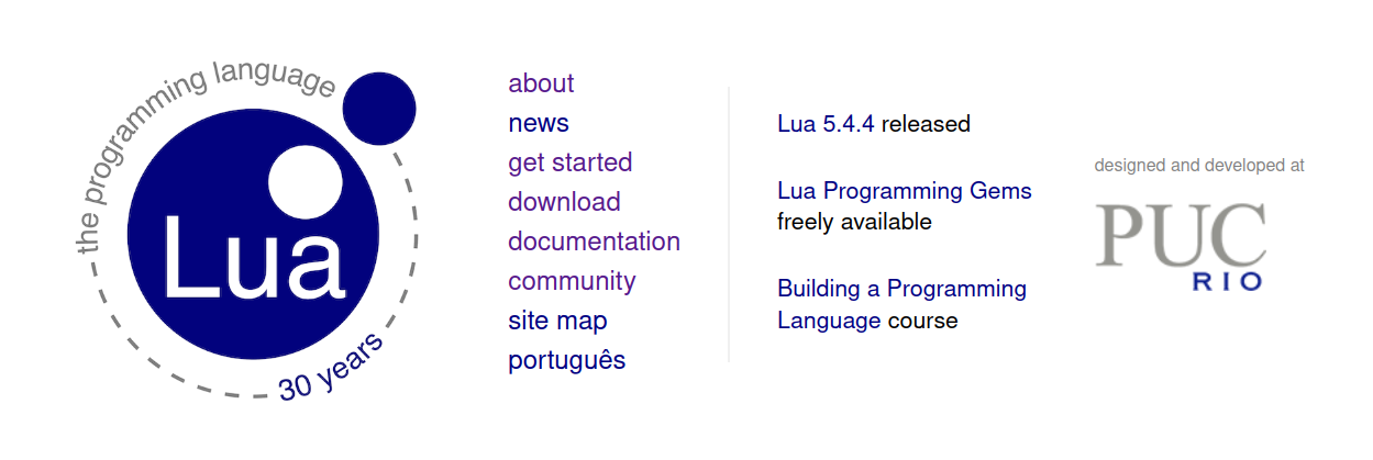 screenshot: lua.org